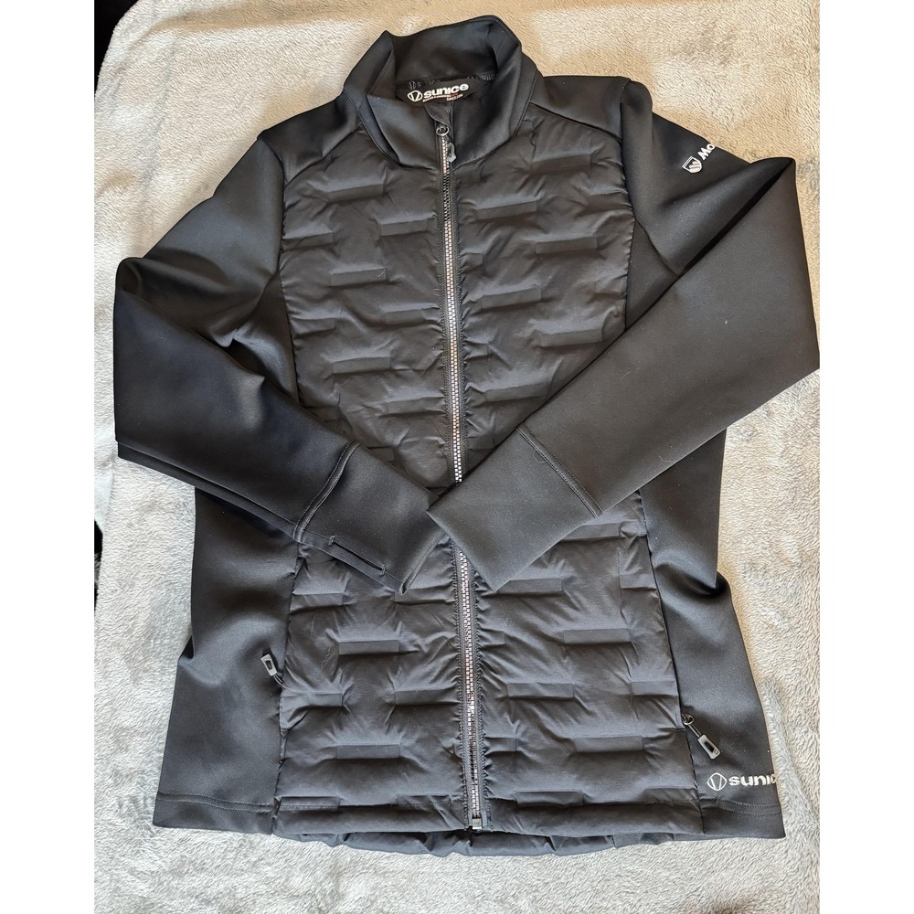 Sunice Jacket Womens Small Black Softshell Quilted Insulated Golf S72510
